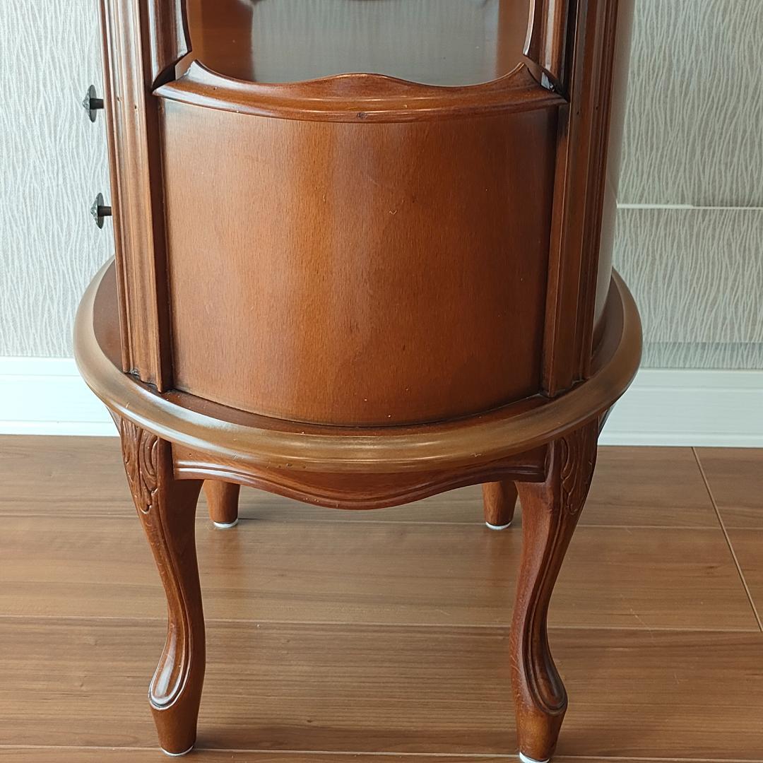 アンティーク　ラウンドキャビネット　猫脚　サイドテーブル