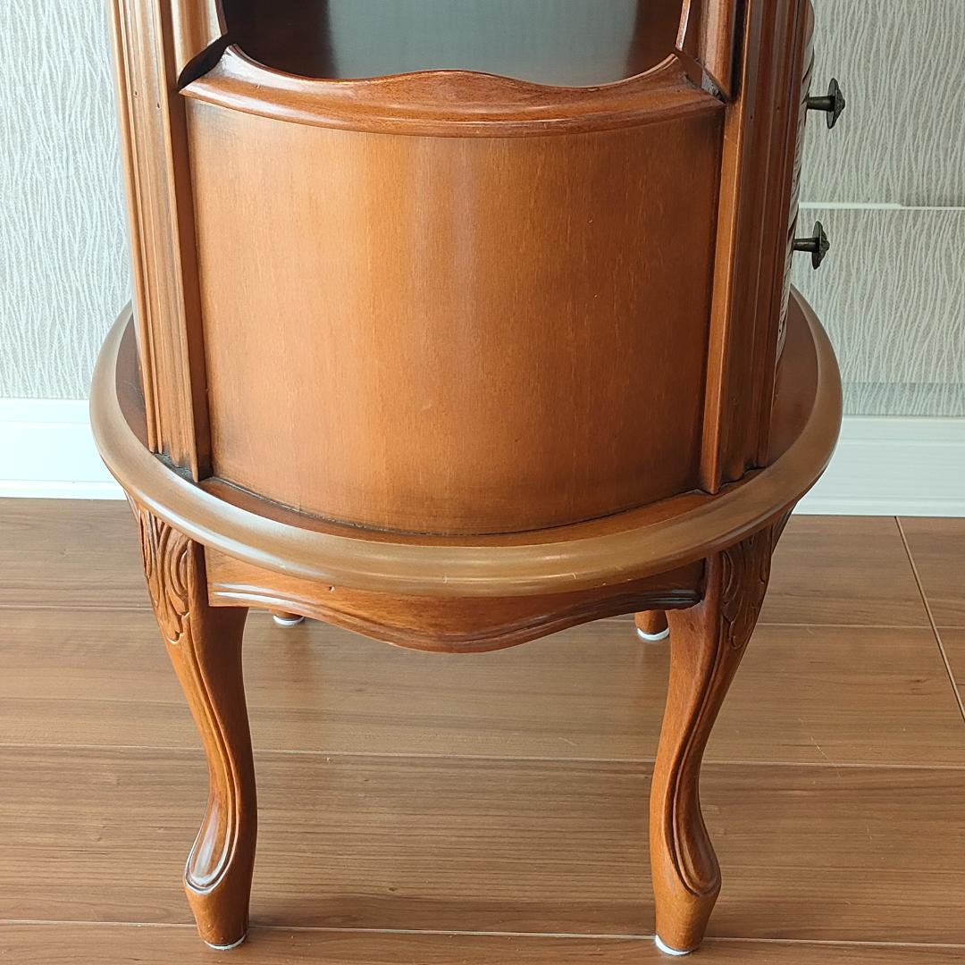 アンティーク　ラウンドキャビネット　猫脚　サイドテーブル