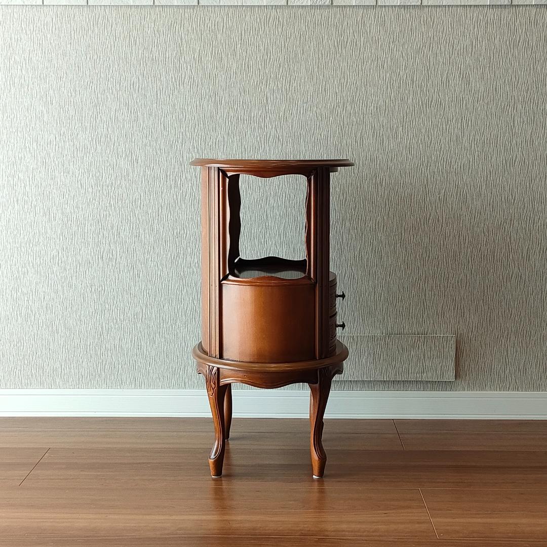 アンティーク　ラウンドキャビネット　猫脚　サイドテーブル