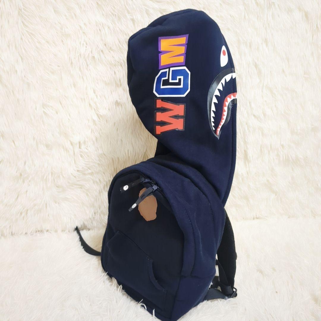 【美品】希少　BAPE × WGM シャーク パーカー風 バックパック　リュック