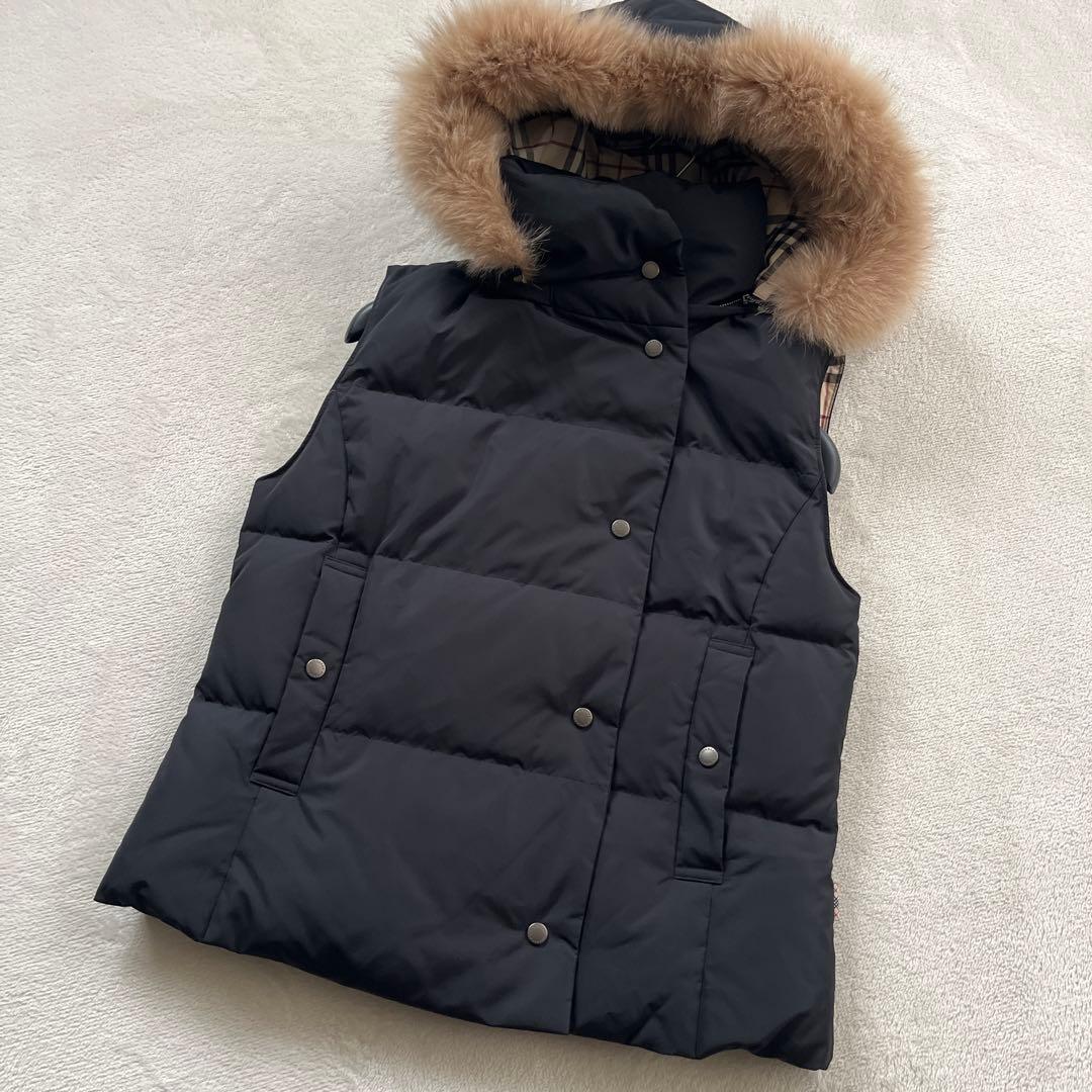 ●バーバリーロンドン　3way ダウンベスト　フーディ　ノバチェック　フォックス