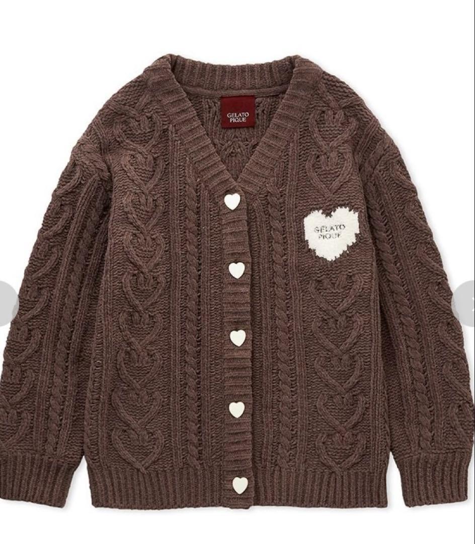 gelato pique ハートアランカーディガン　brw