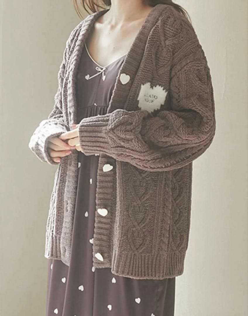 gelato pique ハートアランカーディガン　brw