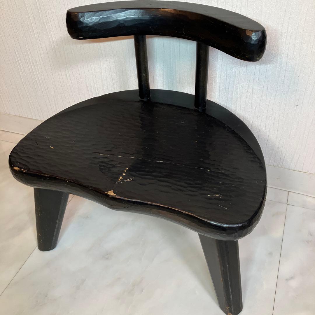 中古　ローチェア　椅子　日本製　黒　アンティーク　チェアインテリア