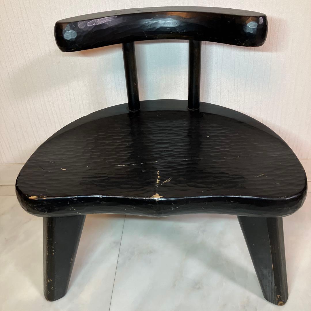 中古　ローチェア　椅子　日本製　黒　アンティーク　チェアインテリア