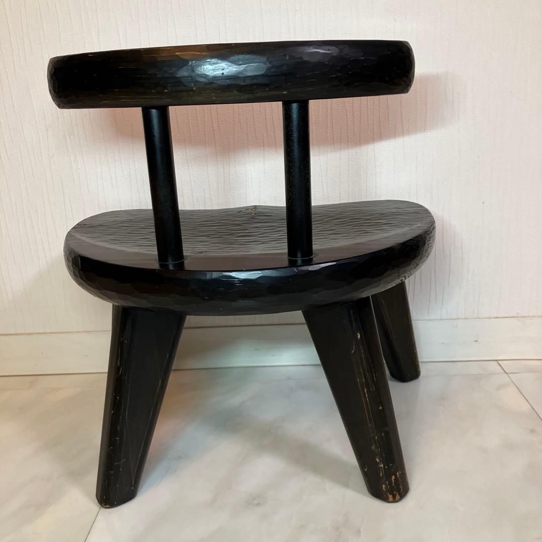 中古　ローチェア　椅子　日本製　黒　アンティーク　チェアインテリア