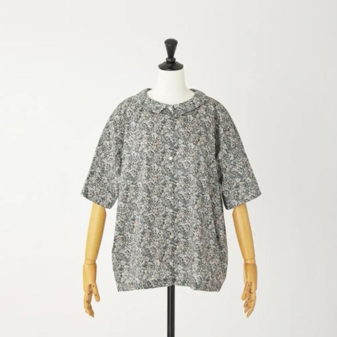 定価約2万 LIBERTY スモールカラー2WAYシャツ chive