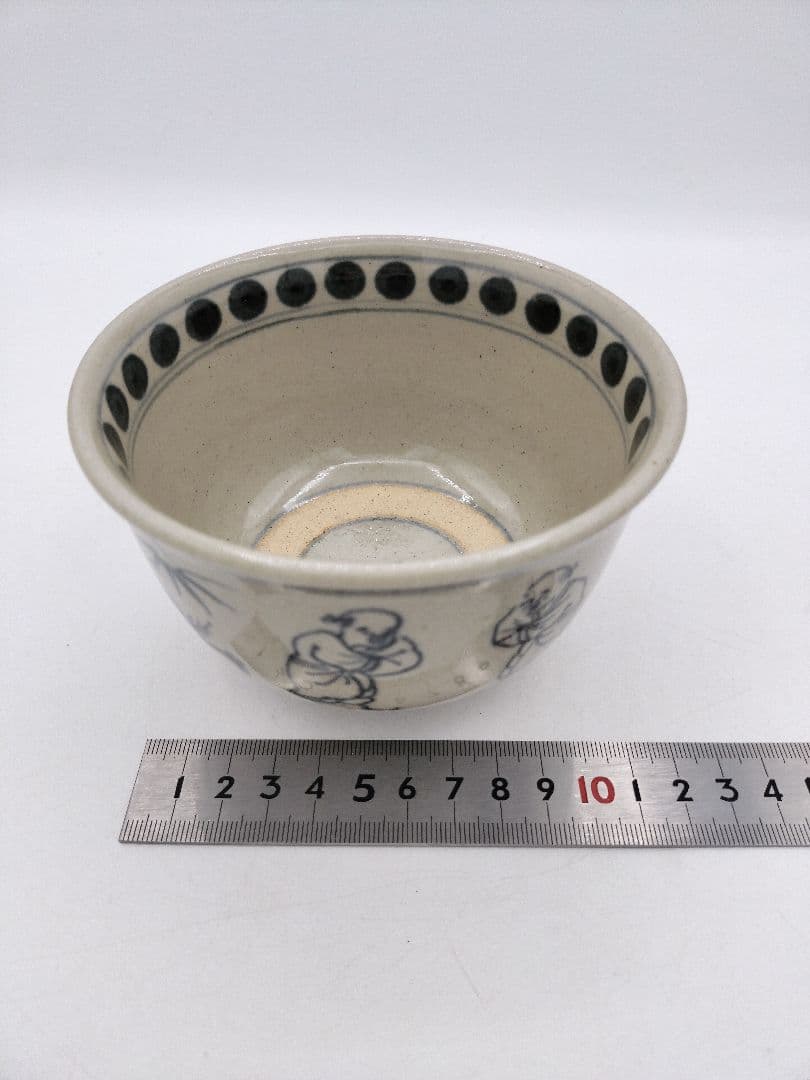 c741 【新品・未使用】茶碗 善所焼 安南写七賢人 淡海陽炎園 木箱 茶道具