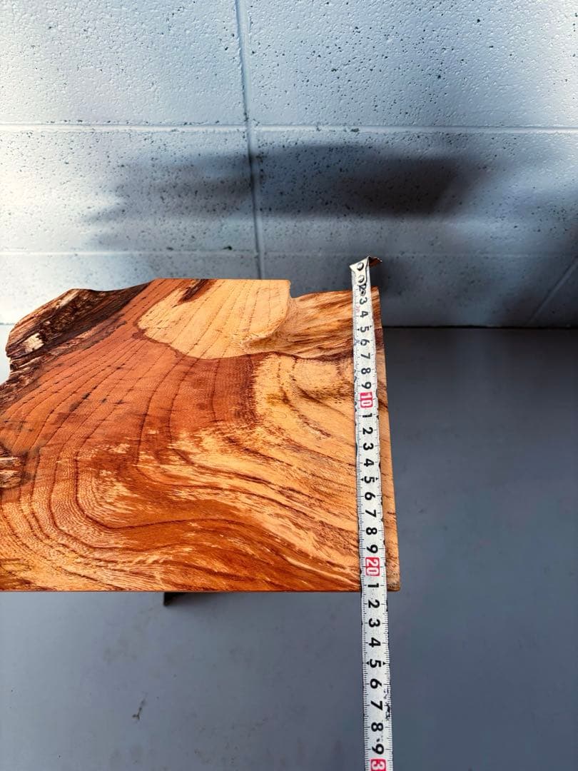 欅サイドテーブル　高さ調整可能　インダストリアル家具　コーヒーテーブル