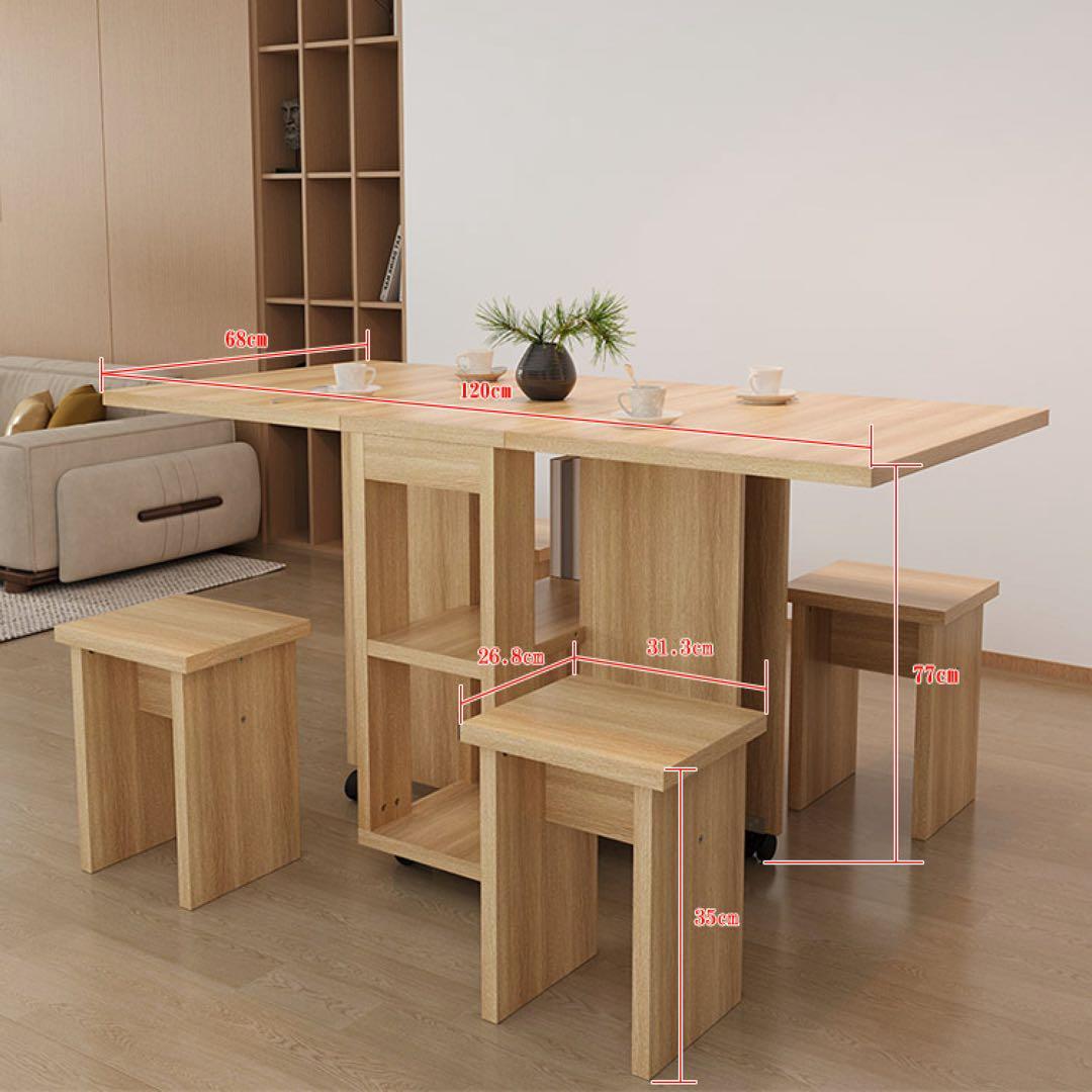 ダイニング テーブル 5点セット 4人用 折り畳みダイニングテーブル セット