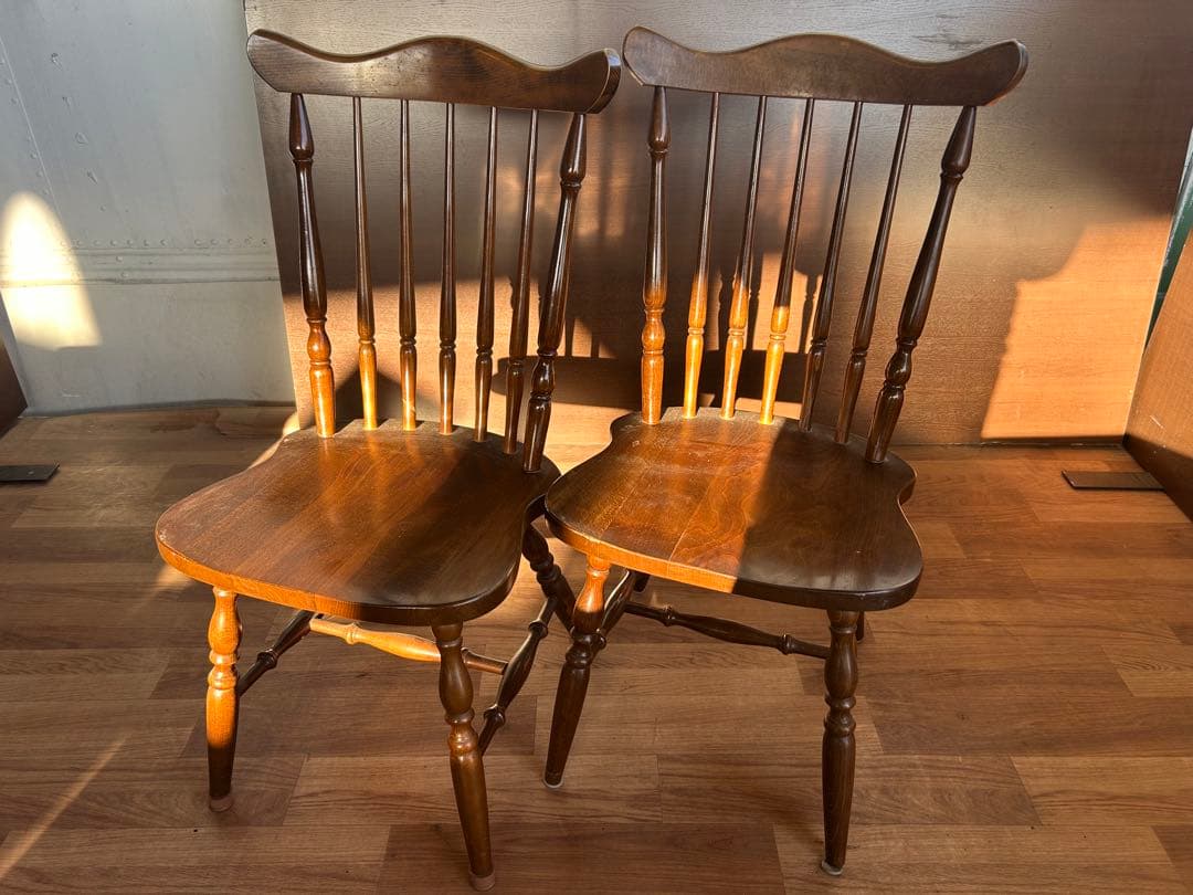 724 柏木工 ウィンザーチェア 2脚セット 木製 北欧　ダイニングチェア　椅子