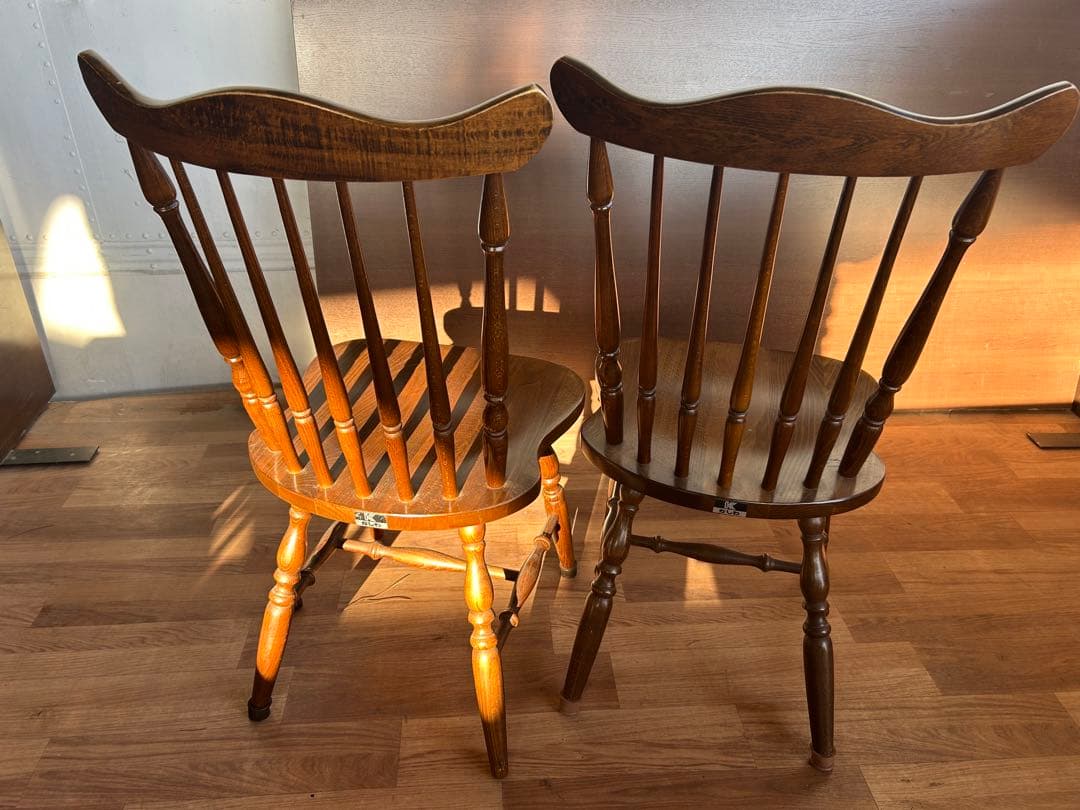 724 柏木工 ウィンザーチェア 2脚セット 木製 北欧　ダイニングチェア　椅子