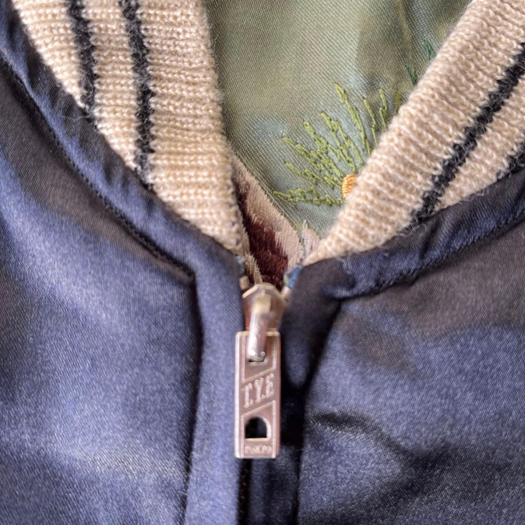 テーラー東洋 スカジャン 鷲　芸者　刺繍 スカジャン リバーシブル　L 漢