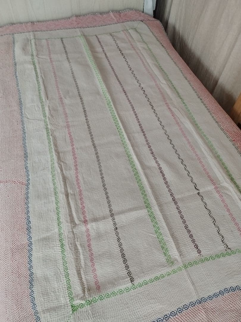 未使用 ヴィンテージ カンタキルト マルチカバー ラリーキルト コットンラグ