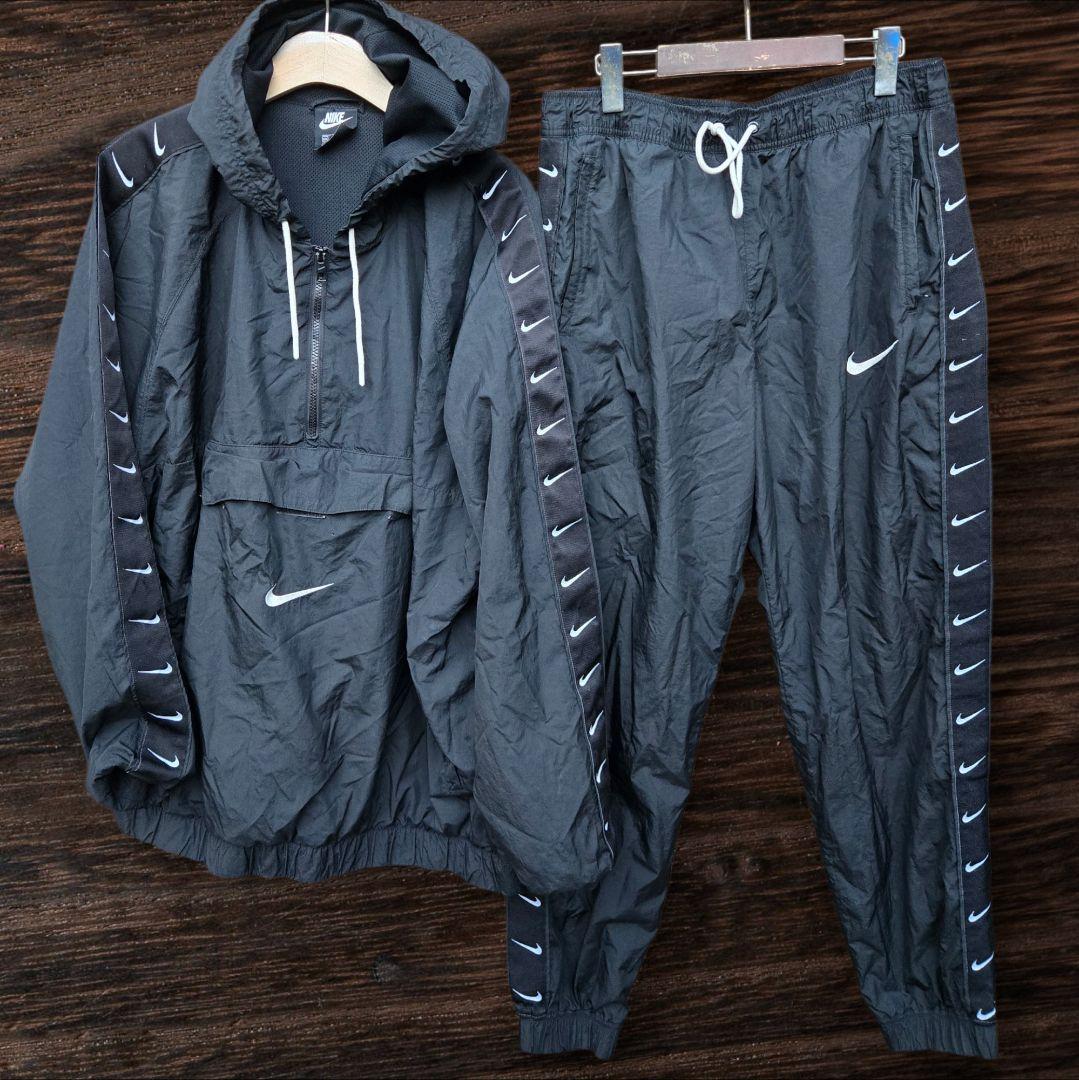 ​【超希少・2XL】NIKE セットアップ ナイロン サイドライン スウッシュ