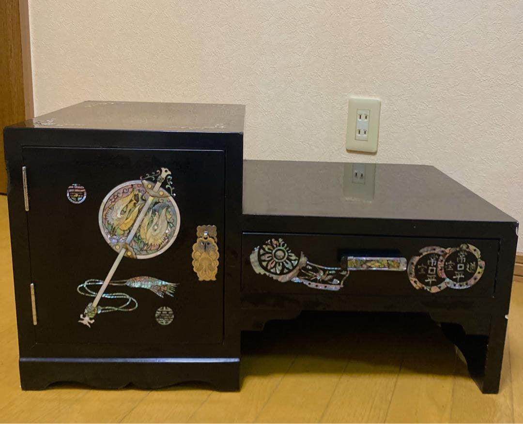 螺鈿細工　収納棚　らでん