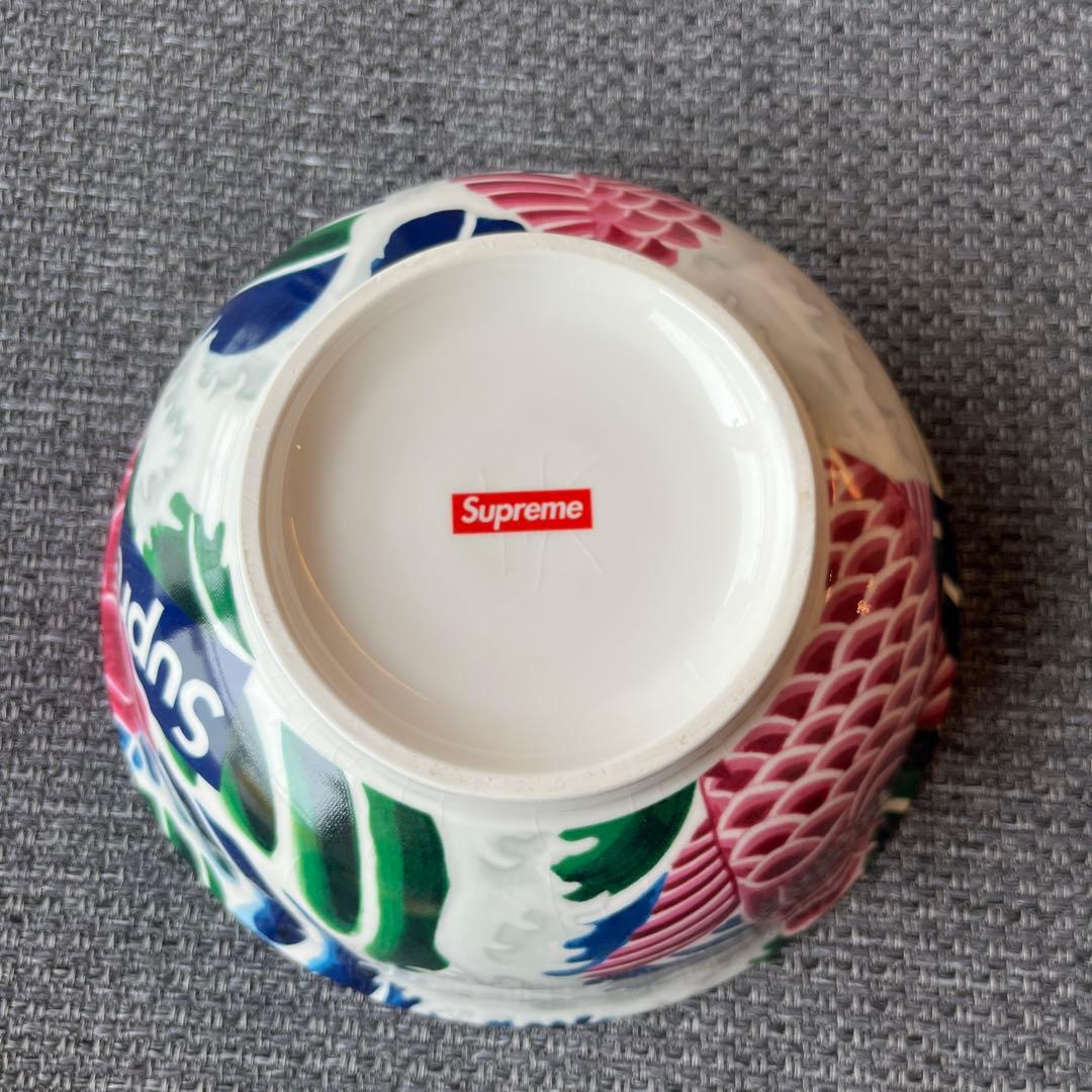 中古★Supreme 花柄 丼 直径約20cm 鯉の和柄