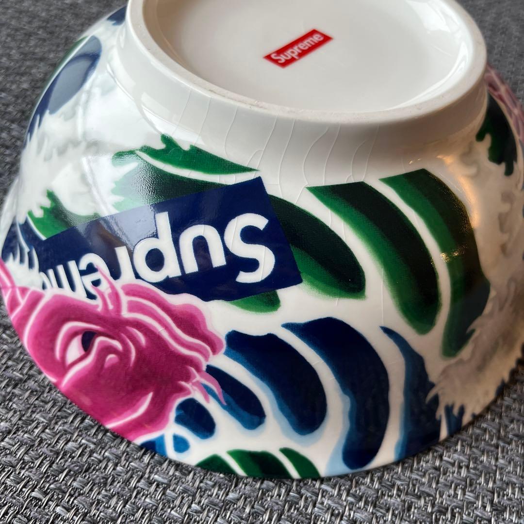 中古★Supreme 花柄 丼 直径約20cm 鯉の和柄