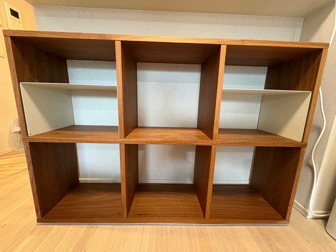 無印　スタッキングシェルフ　コの字棚2個付き　ウォールナット
