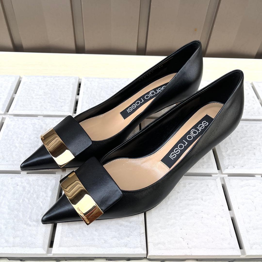 新品 36 Sergio rossi sr1 パンプス 黒　 A78952　23