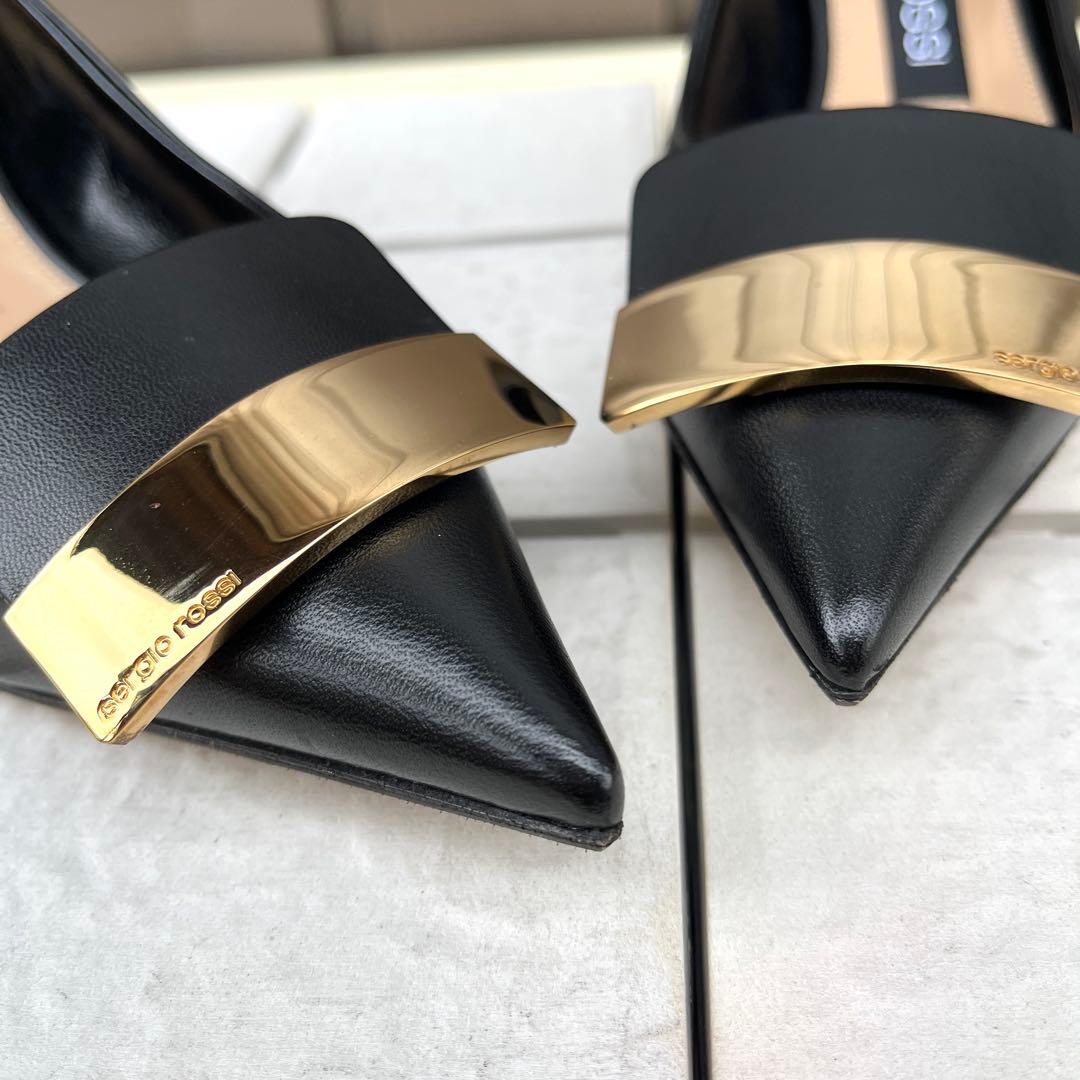 新品 36 Sergio rossi sr1 パンプス 黒　 A78952　23