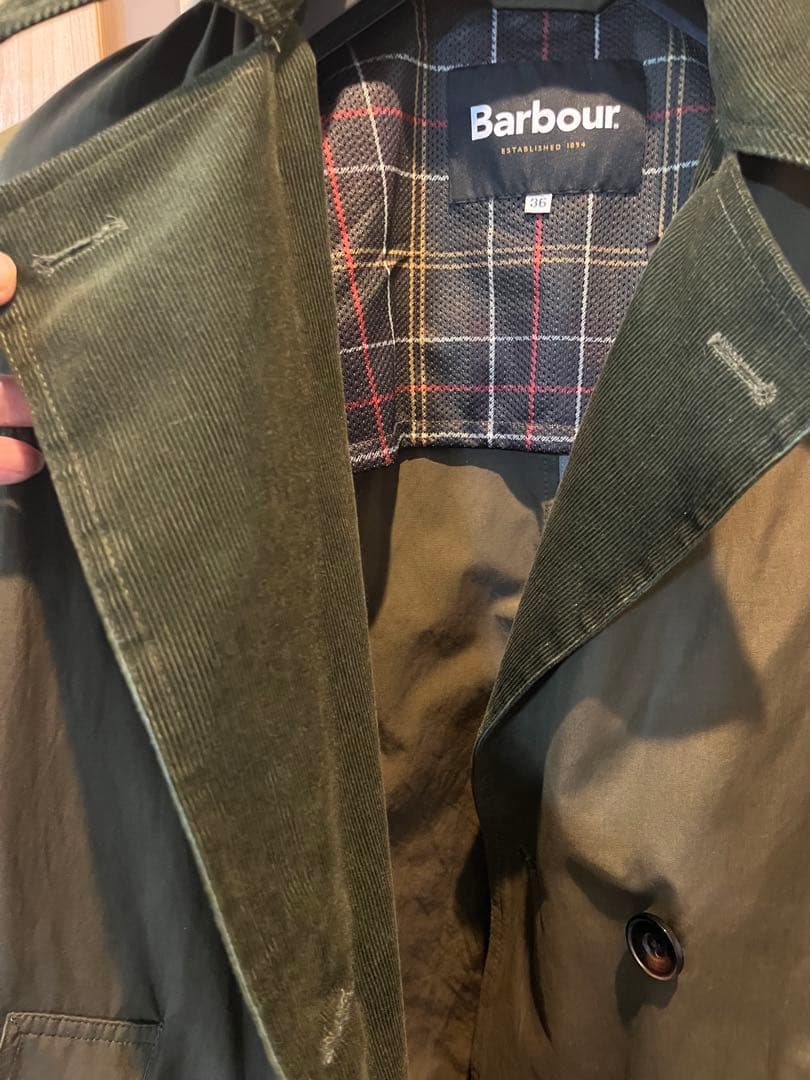Barbour トレンチコート サイズ36 オリーブ　春、秋　美品