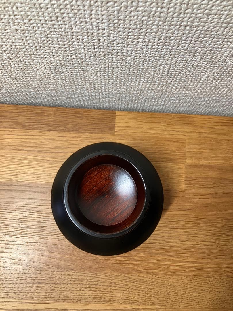 未使用　　黒漆　輪島　漆器作家　石畑哲雄　高坏　高台皿　漆塗り　4寸弱