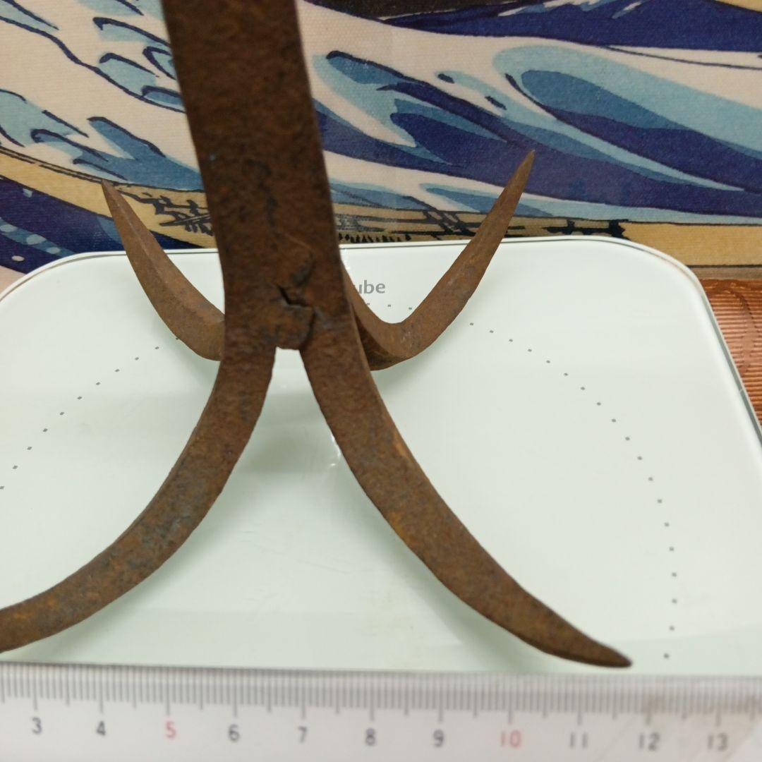 江戸時代忍者七つ道具Ninja海外コレクター向き稀少レア重厚古鉄製鉄鈎鈎縄当時物