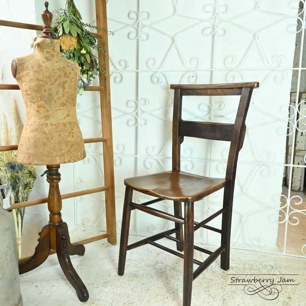 L3705-17-4 英国アンティーク チャーチチェア ダイニングチェア 教会