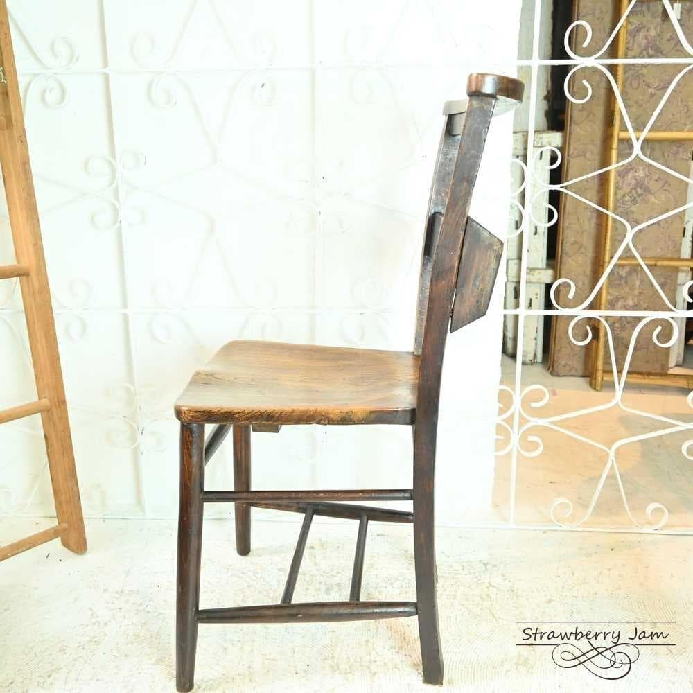 L3705-17-4 英国アンティーク チャーチチェア ダイニングチェア 教会