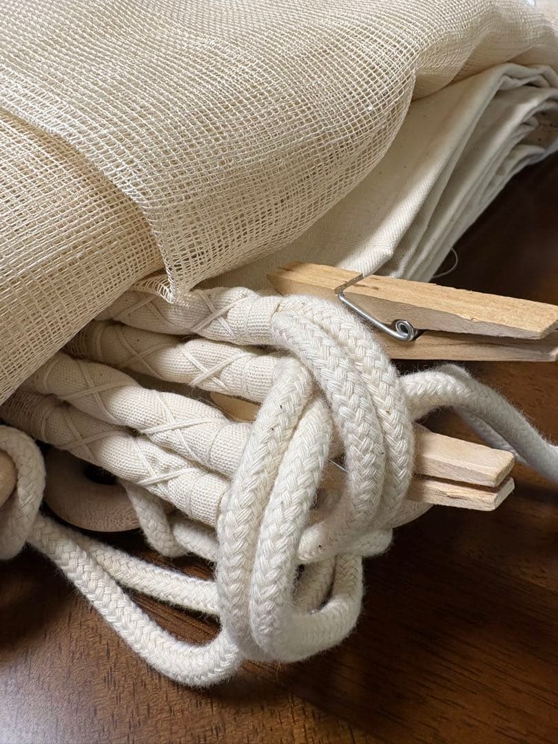 ルカ様用 ヘンプ　麻　からみ織り　蚊帳　ベッド用蚊帳　フレーム無し　菊屋