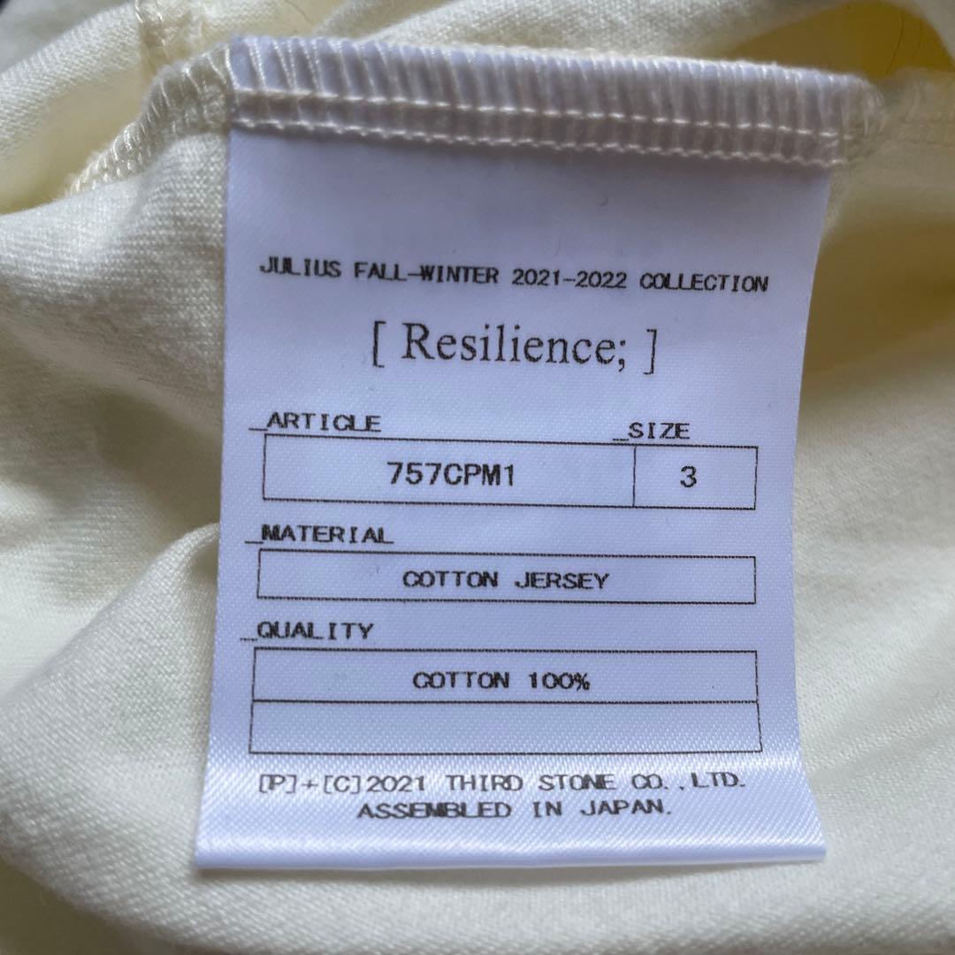 未使用⭐️ JULIUS ユリウス　トップス　モックネック　ラグラン　白黒　3