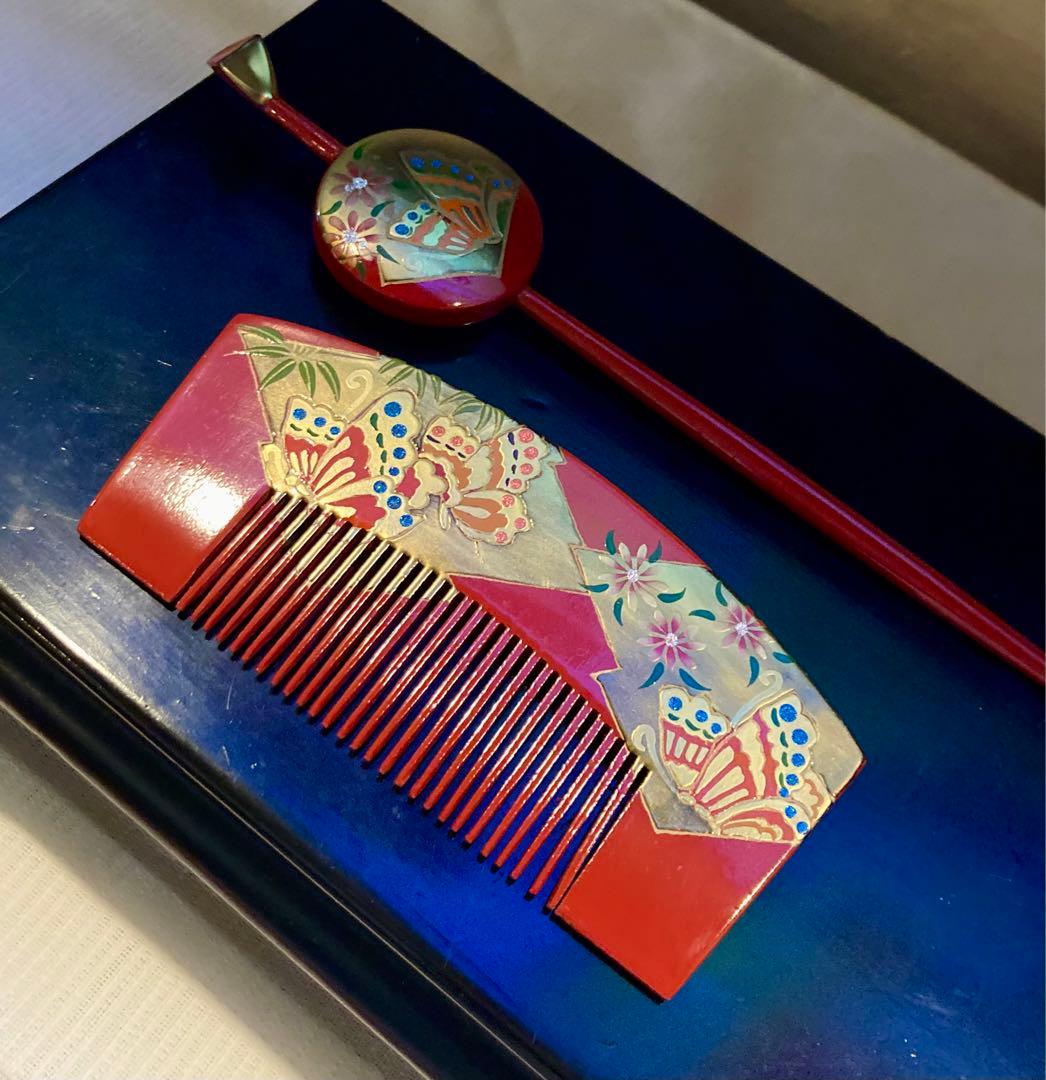 専用　成人式　てふてふ春爛漫　蝶舞う花簪　蝶ビラ簪　櫛平打ち簪　玉簪　水引簪