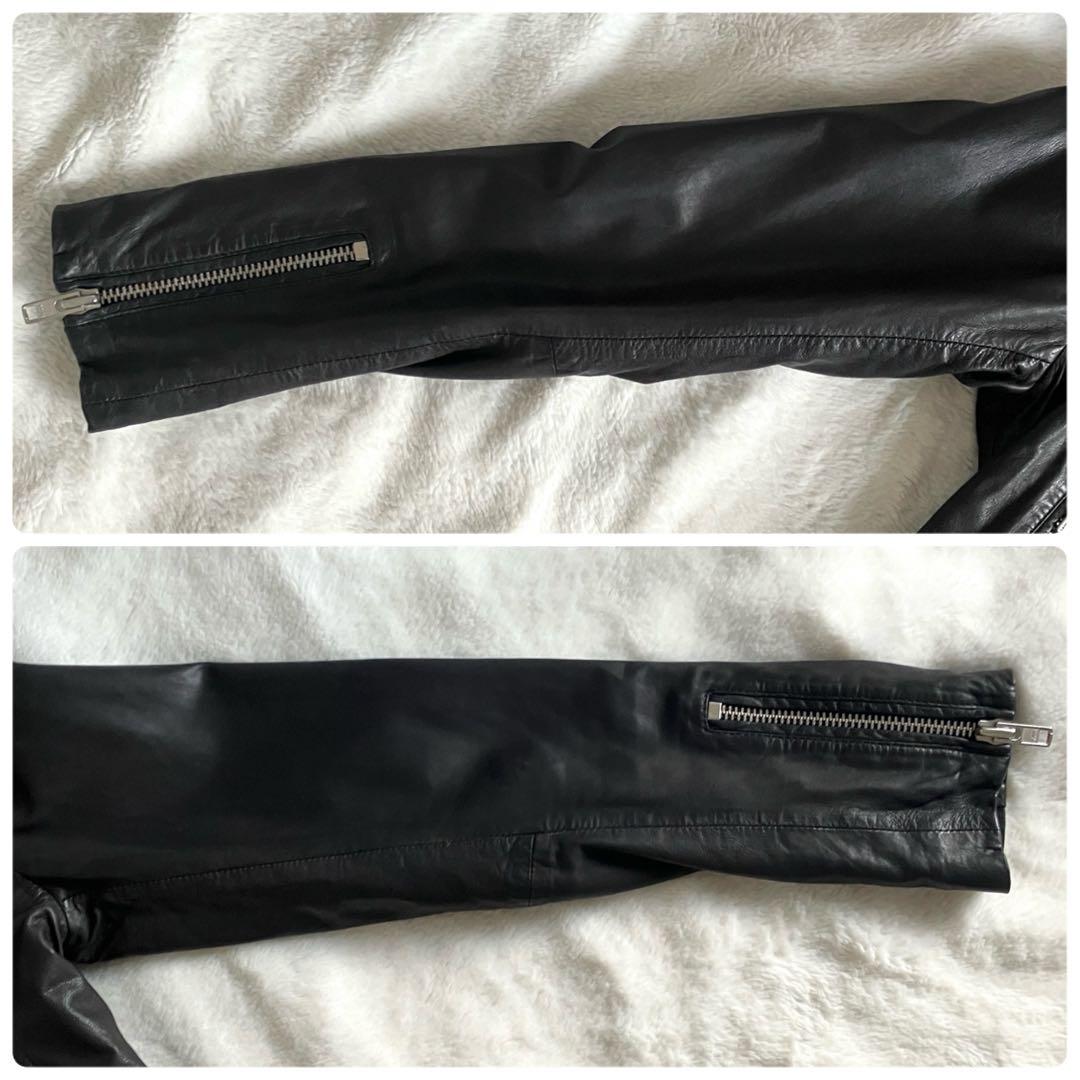 スワード Sword ラムレザー ライダースジャケット 42 ブラック