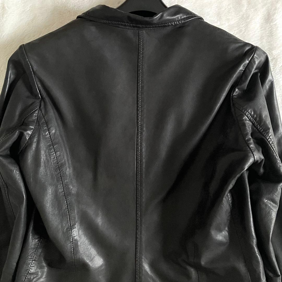 スワード Sword ラムレザー ライダースジャケット 42 ブラック