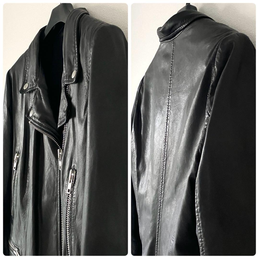 スワード Sword ラムレザー ライダースジャケット 42 ブラック