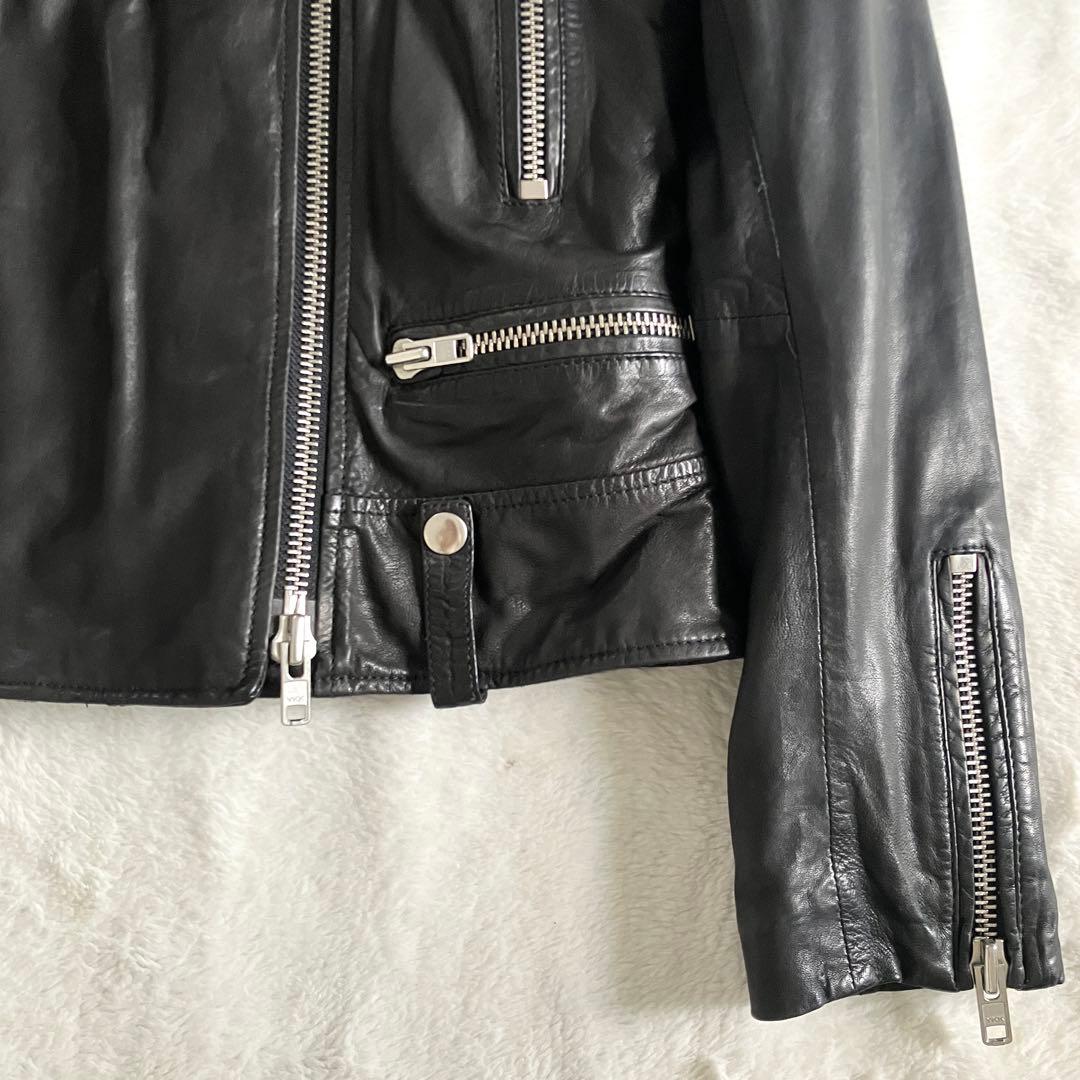 スワード Sword ラムレザー ライダースジャケット 42 ブラック