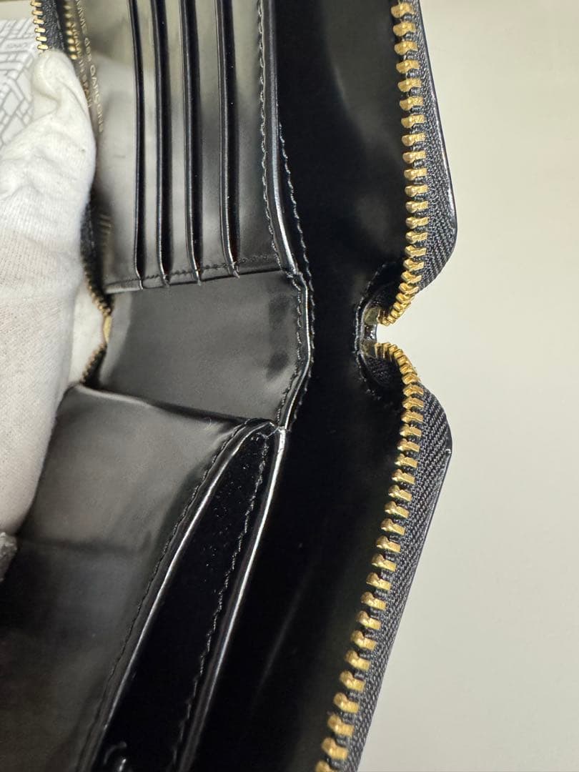 コムデギャルソン ポルカドット L字 ジップ 二つ折り財布