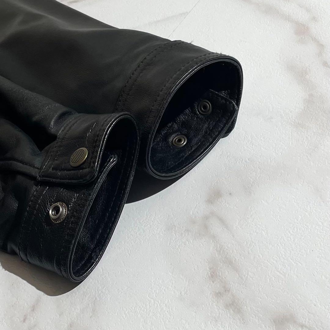 【美品✨希少】ライダースジャケット 鹿革 XLサイズ ブラック イタリーモード