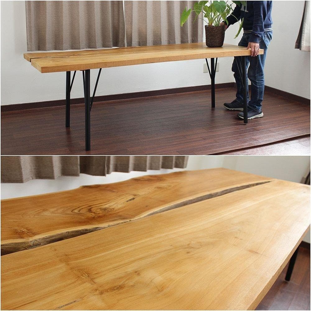 チーク材 無垢 一枚板 ディスプレイテーブル 希少 １点もの 2170x880