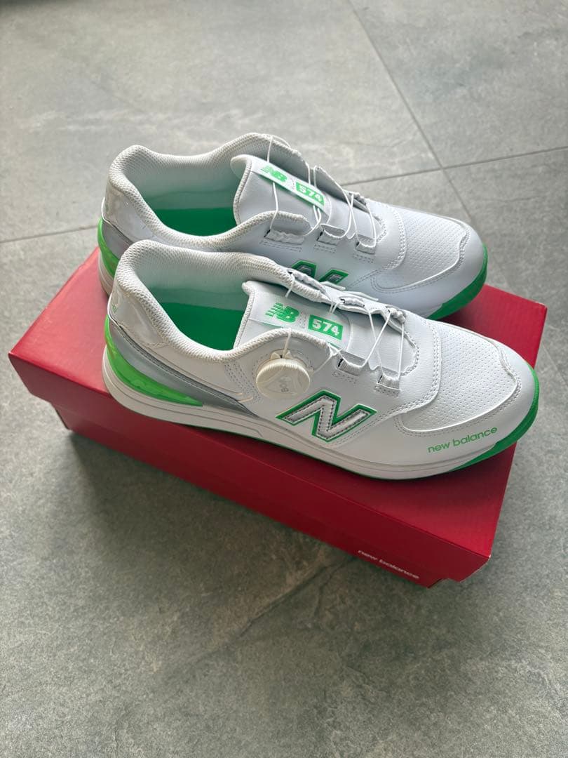 New Balance 574 ゴルフシューズ グリーン golf 新品　箱付き