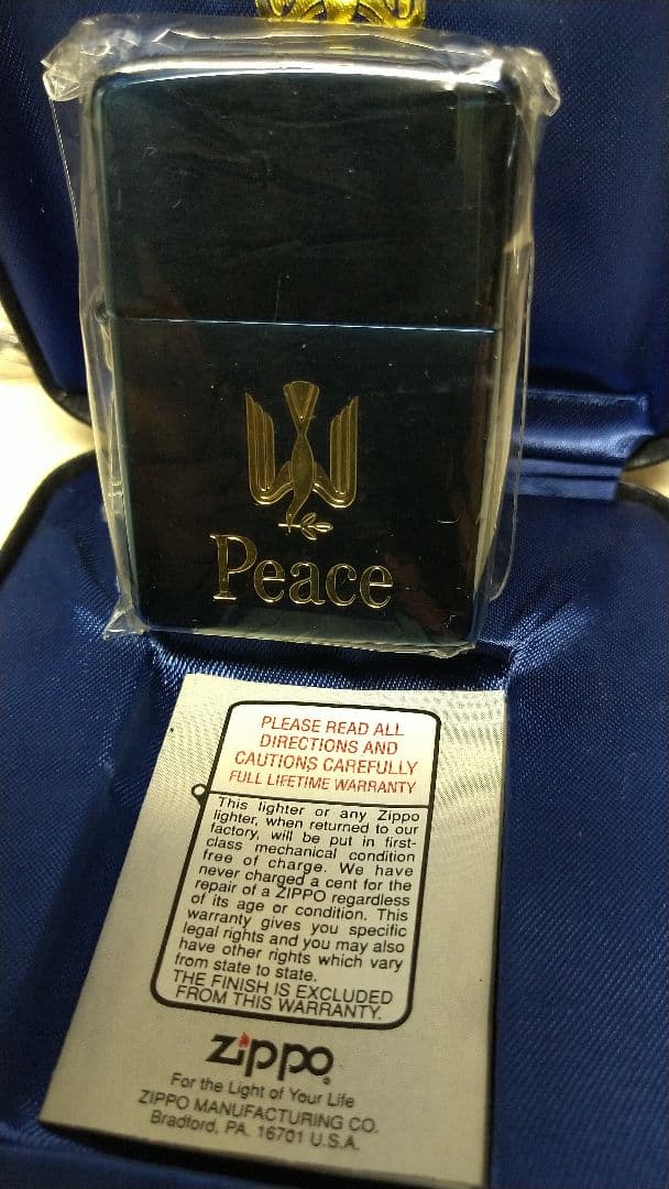94年製造(X)　イニシャル T.T入り　Peace ZIPPO ライター