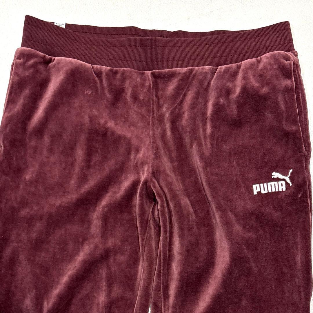 専用【レディースXL】 プーマ　セットアップ　パーカー　パンツ　ベロア　エンジ