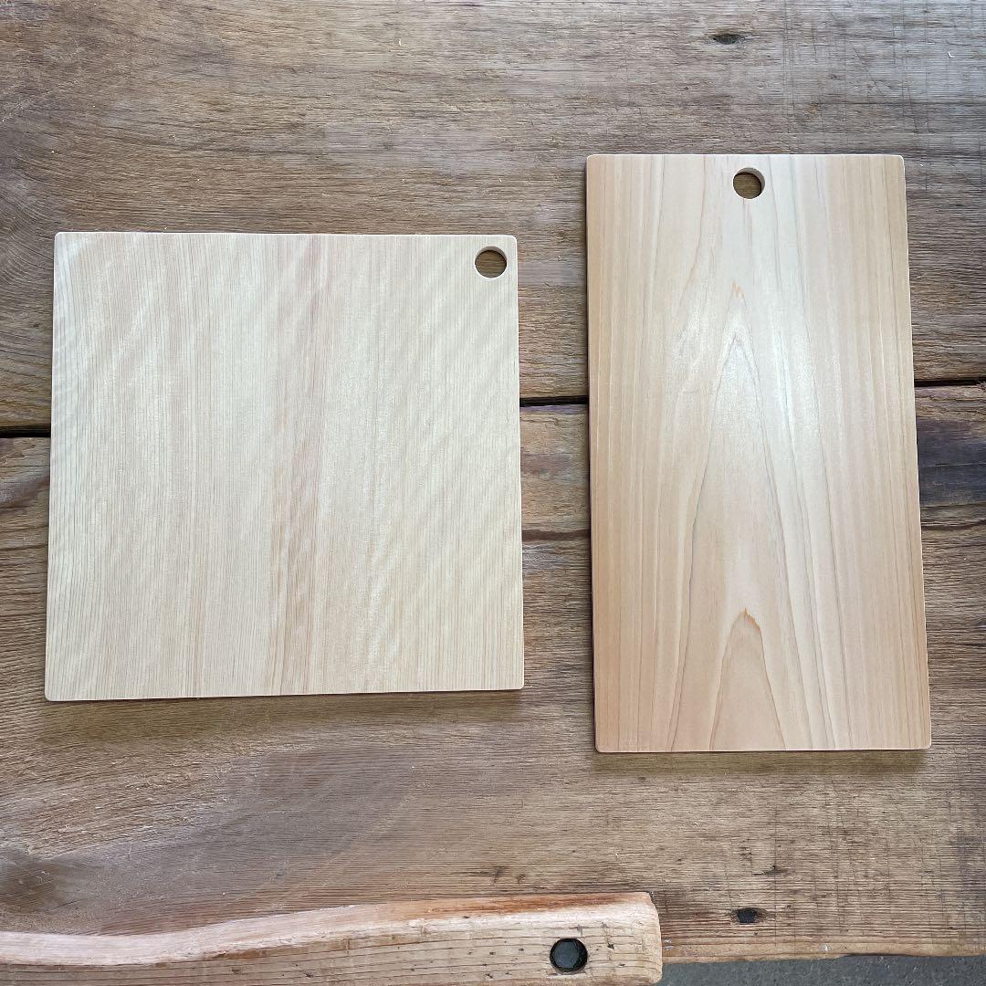 ノエルページ　パン木皿　吉野産檜　約15×18センチ　10枚