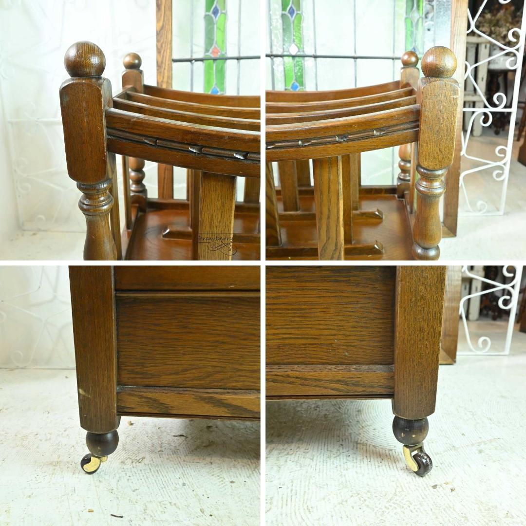 L3705-203 英国アンティーク オールドチャーム マガジンラック 本棚