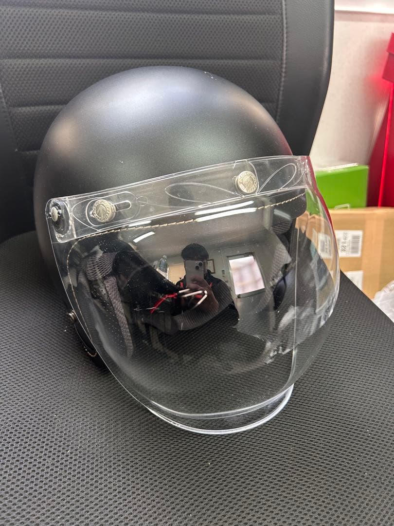 アライ　ジェットヘルメット マットブラック クリアシールド