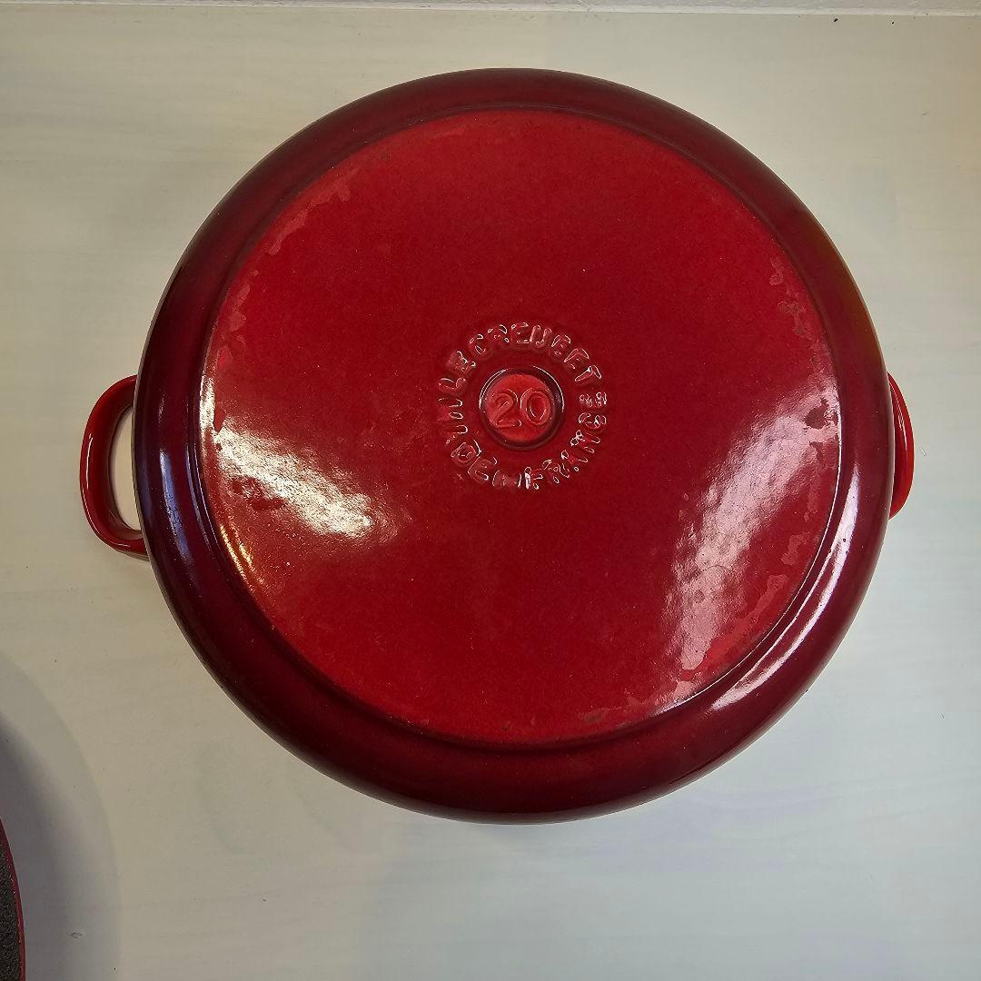 LE CREUSET ル・クルーゼ 20CM レッド赤 両手鍋 鋳物ホーロー鍋
