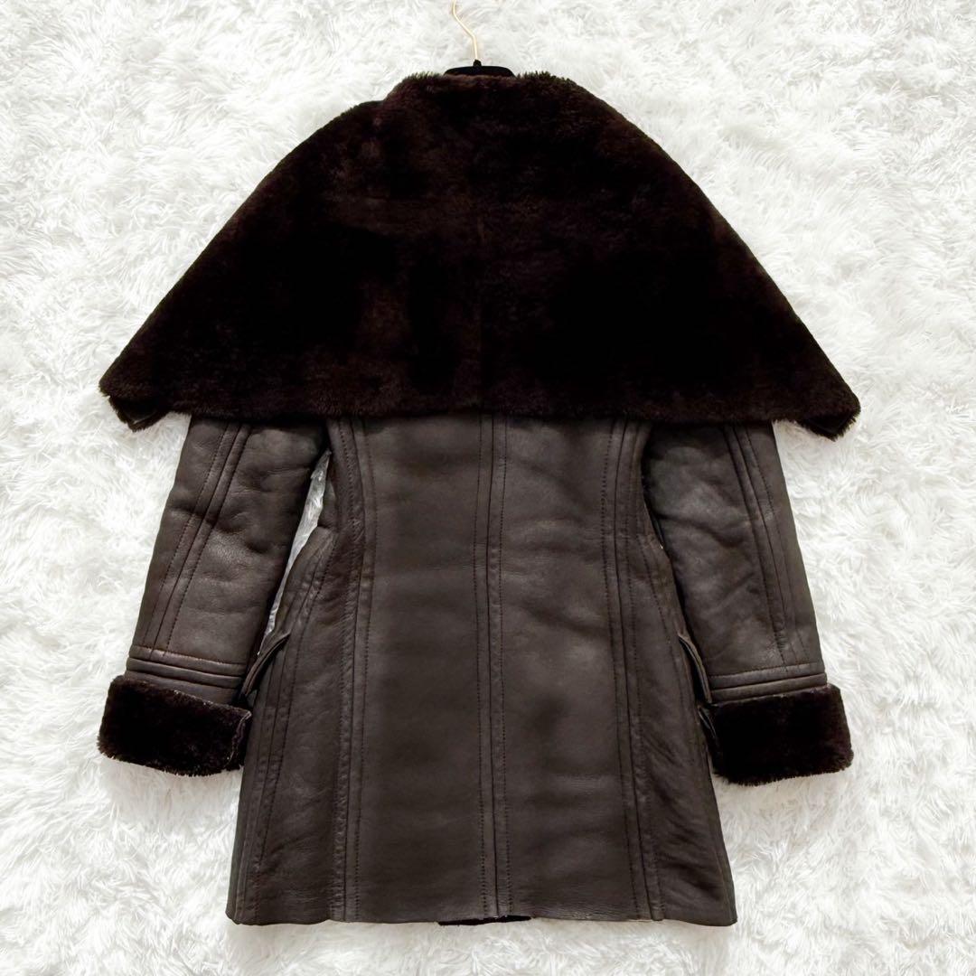 希少 GUCCI トムフォード期 ムートンコート 羊革100% ブラウン 38