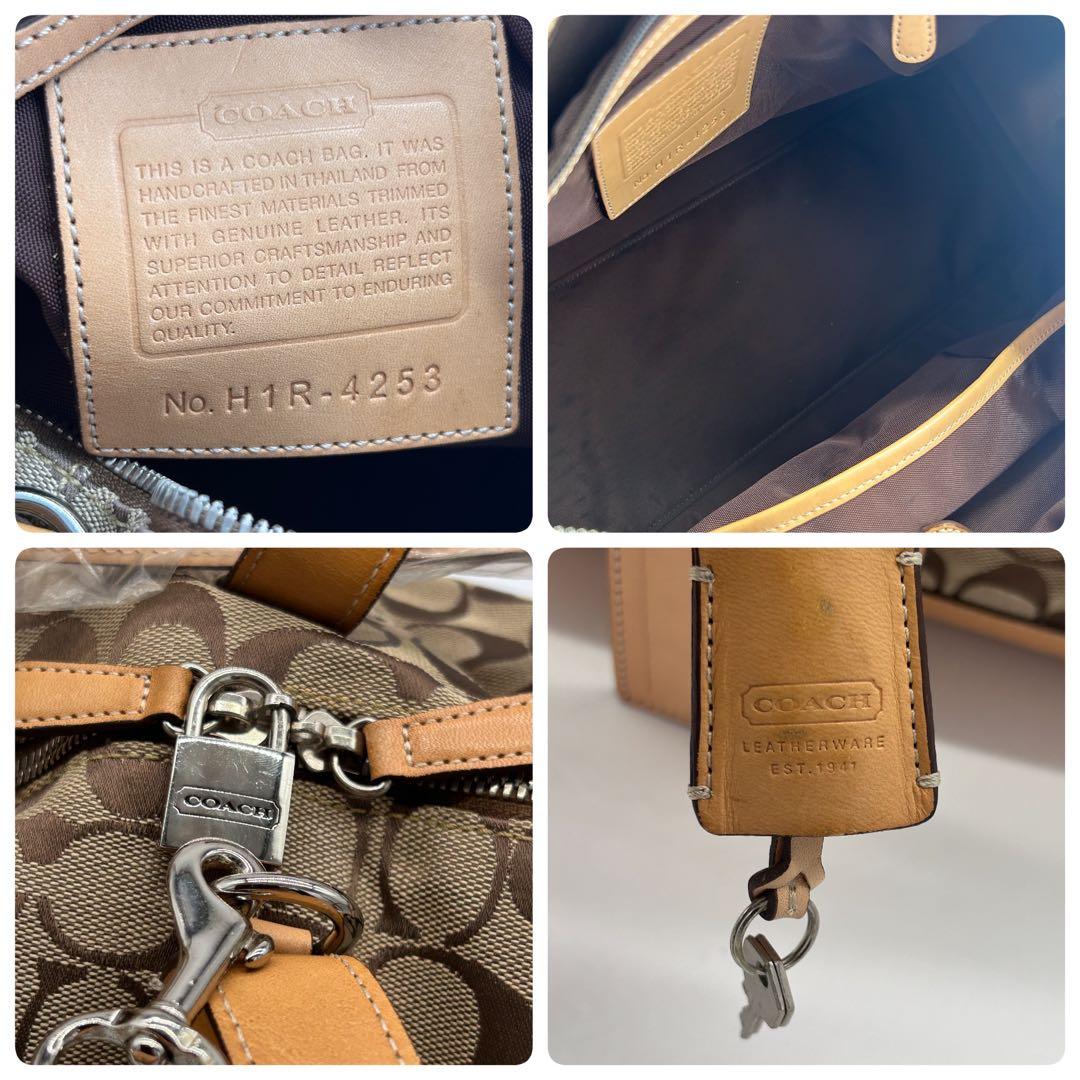 A500 COACHボストンバッグ 2way ショルダー付き 南京錠 4523