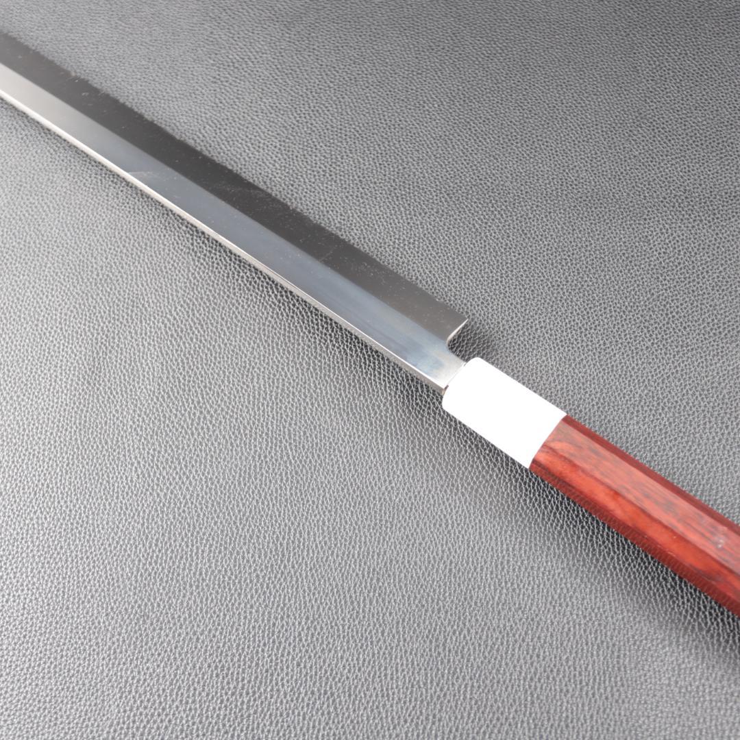 梵静刃物マグロ包丁刃渡700mm鏡面仕上げ 刺身包丁反りスネークウッド柄 鞘付き